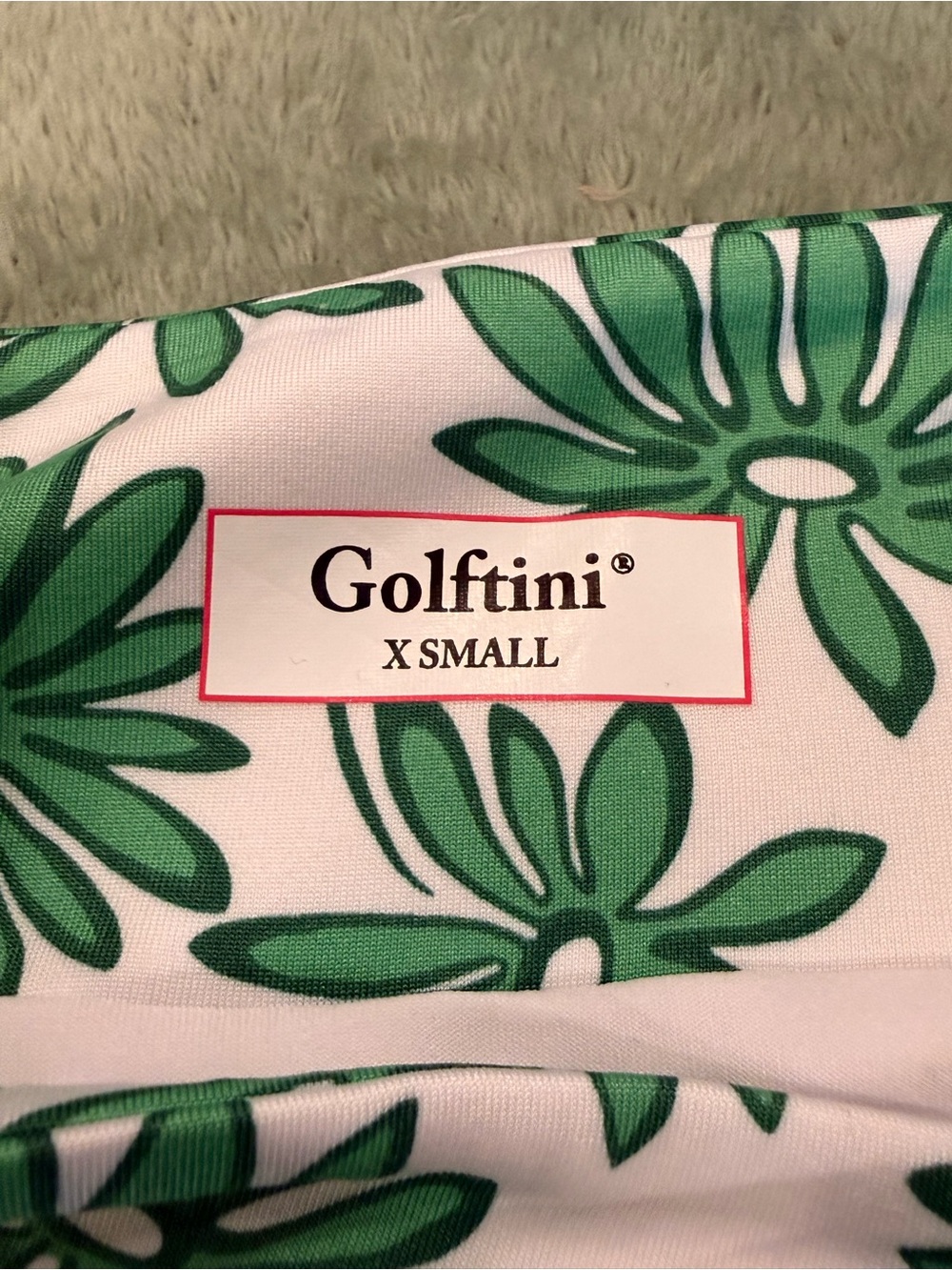 Golftini Girl Power Long Ruffle Skort Skirt XS Green Floral Golf NWT - Picture 4 of 16